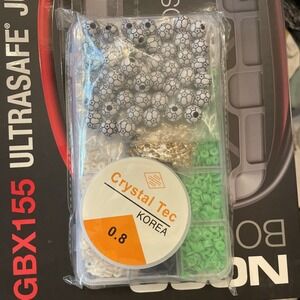 Soccer Themed Sport Bracelet Making Kit Letters, Green Black White Balls Elastic